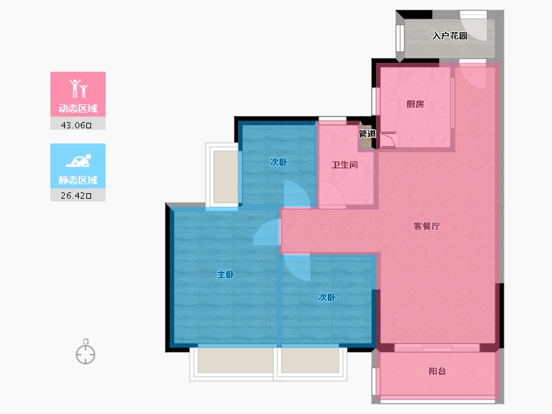 广东省-广州市-时代印记-65.68-户型库-动静分区