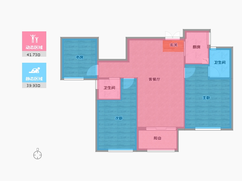 浙江省-温州市-万郡陶山府-73.65-户型库-动静分区