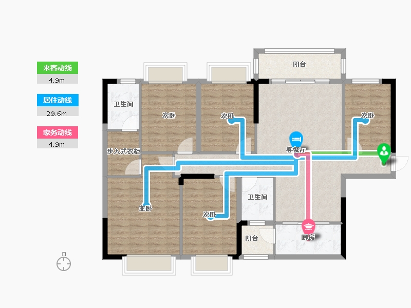 广西壮族自治区-钦州市-孟泽雅居-119.61-户型库-动静线