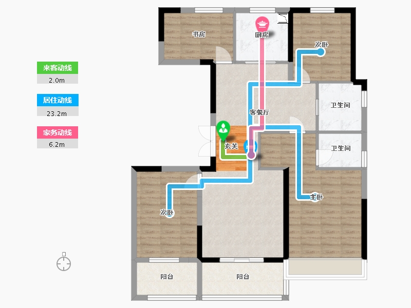 江苏省-扬州市-佳源玖珑湾-111.20-户型库-动静线