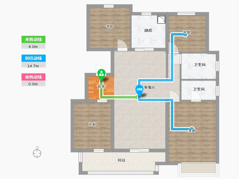 江苏省-扬州市-中海上东区-106.40-户型库-动静线