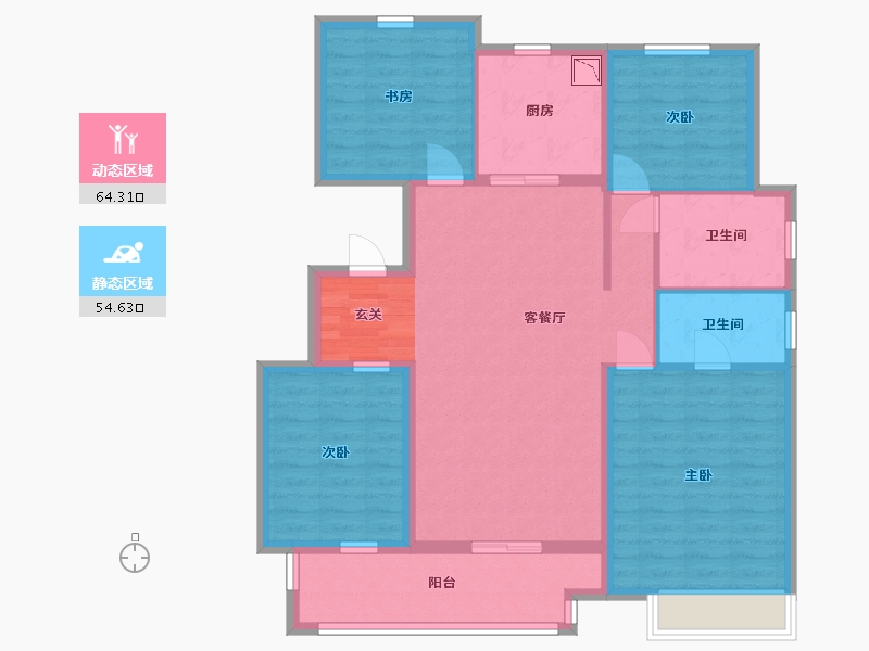 江苏省-扬州市-中海上东区-106.40-户型库-动静分区