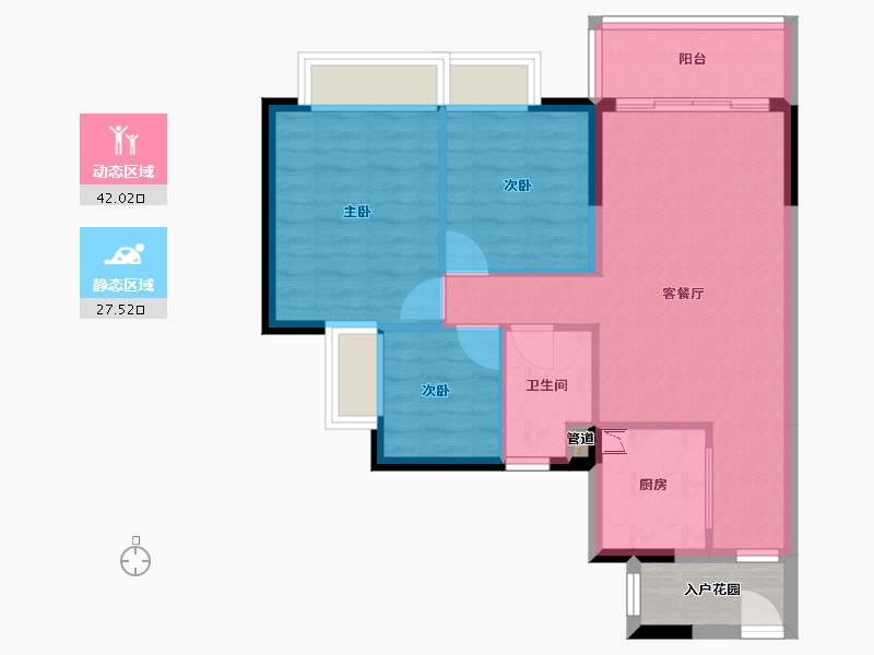 广东省-广州市-时代印记-65.74-户型库-动静分区