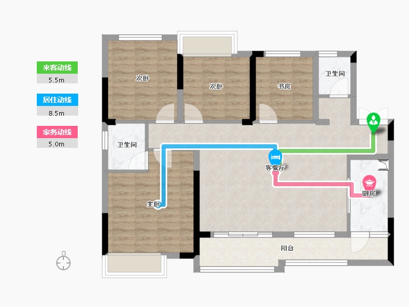 重庆-重庆市-天泰·钢城印象-94.64-户型库-动静线