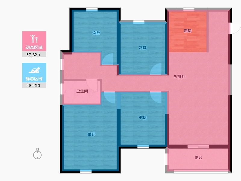 河南省-郑州市-永威城澜溪庭-95.00-户型库-动静分区