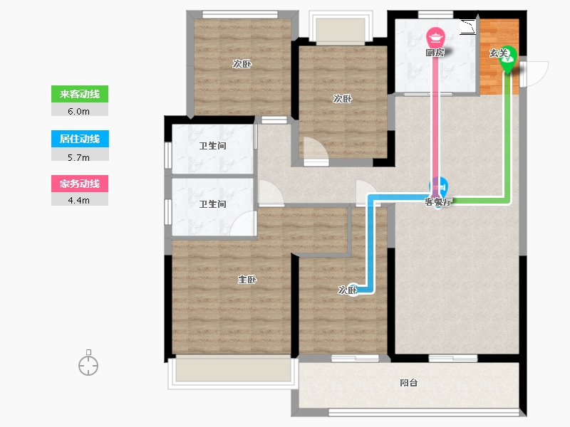 江苏省-苏州市-荷岸晓风花园-112.00-户型库-动静线