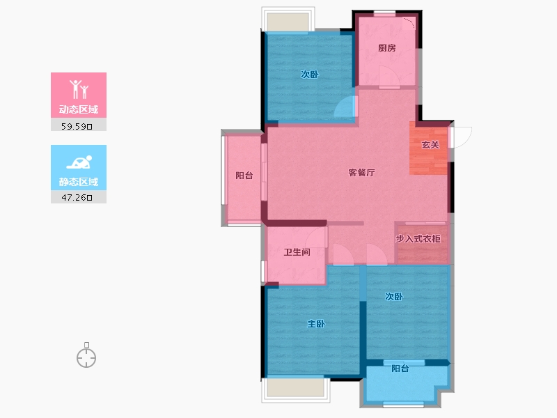 江苏省-扬州市-星地雅苑-95.74-户型库-动静分区