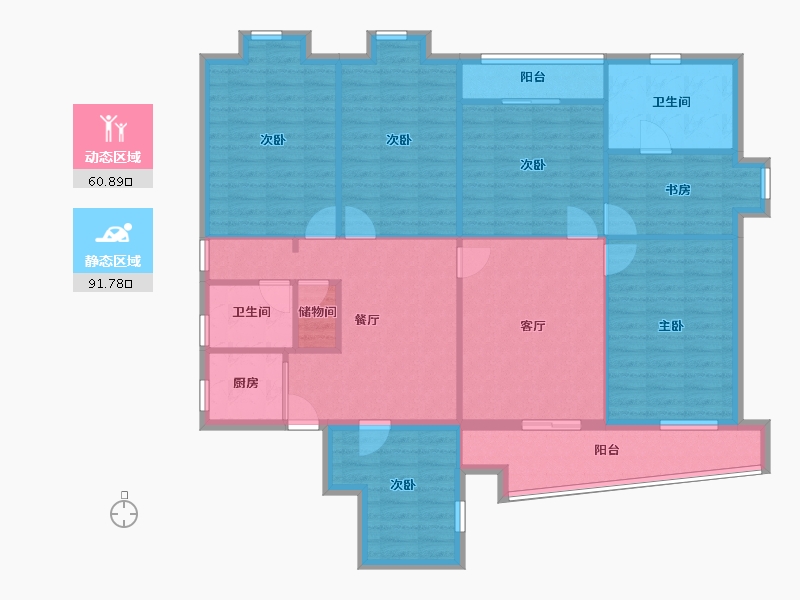 上海-上海市-惠扬大厦-138.81-户型库-动静分区