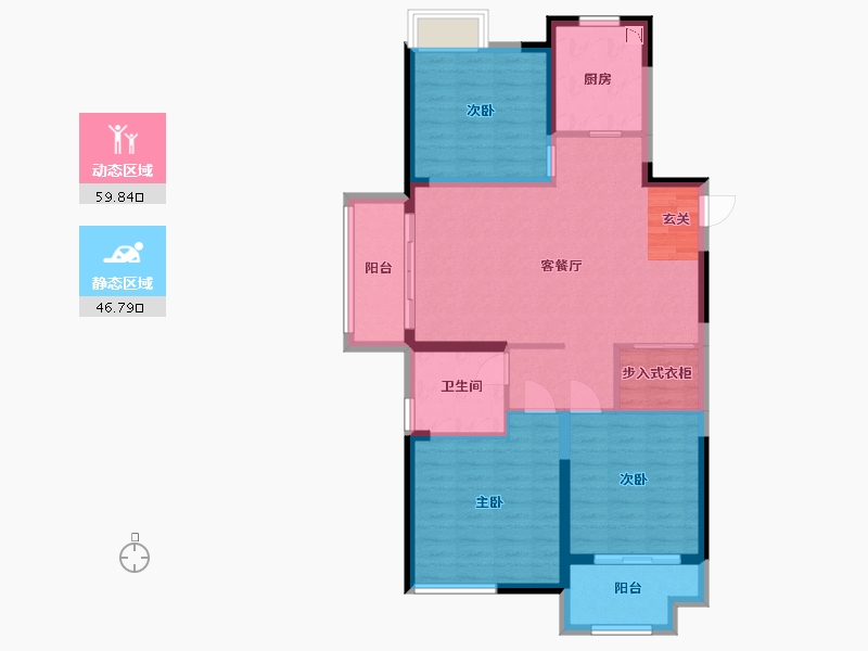 江苏省-扬州市-星地雅苑-96.00-户型库-动静分区