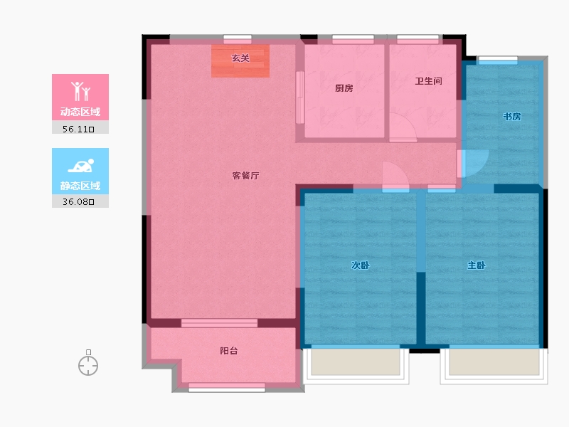 江苏省-扬州市-星地雅苑-82.40-户型库-动静分区