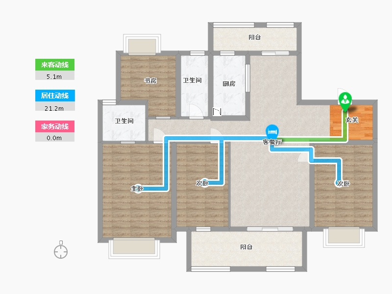 江苏省-扬州市-艺树院-122.41-户型库-动静线