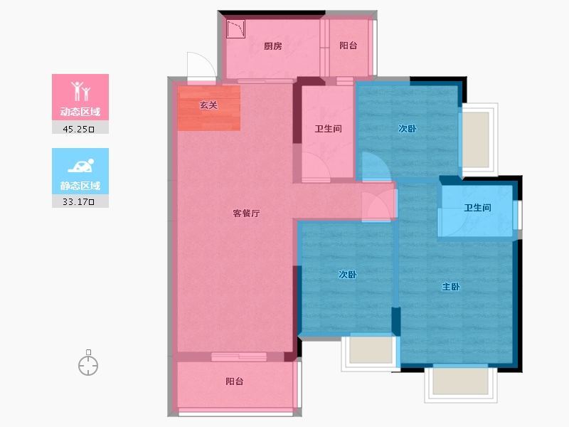 广东省-东莞市-天麟八号公馆-69.21-户型库-动静分区