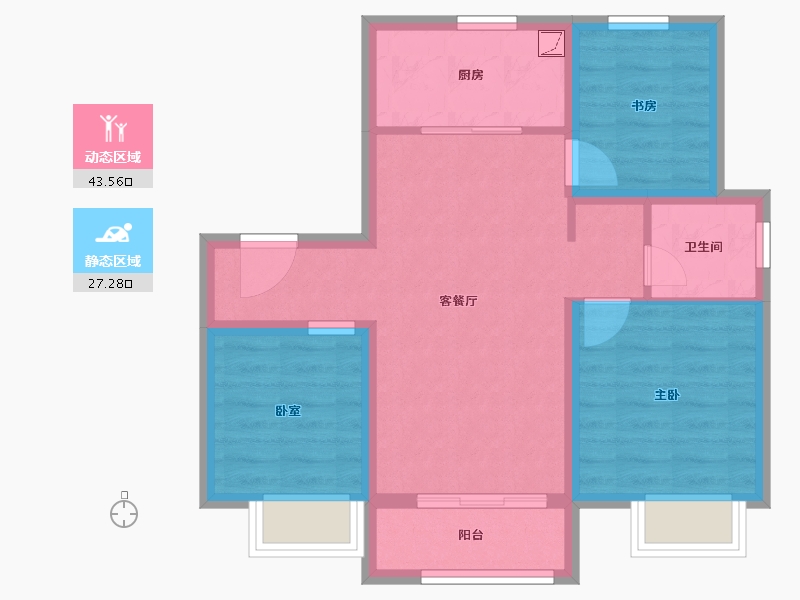 天津-天津市-华发景瑞悦天地-62.45-户型库-动静分区