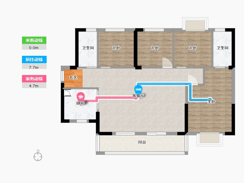 广东省-东莞市-天麟八号公馆-98.47-户型库-动静线