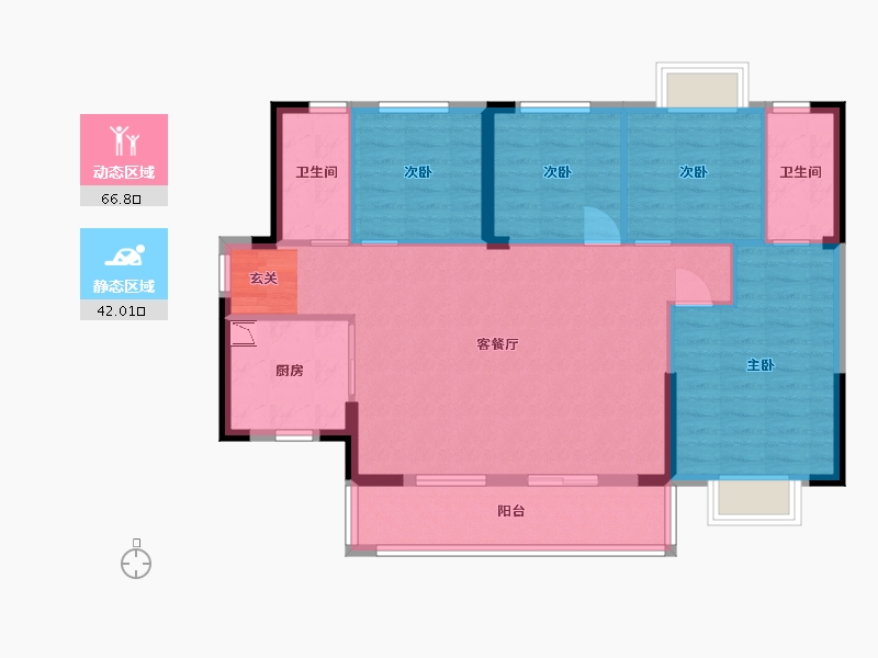 广东省-东莞市-天麟八号公馆-98.47-户型库-动静分区