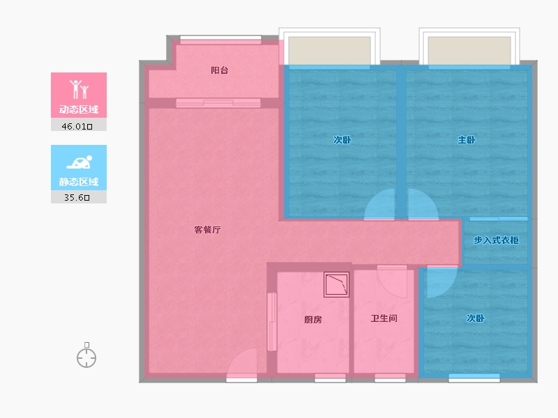 江苏省-盐城市-中昂玥府-72.29-户型库-动静分区