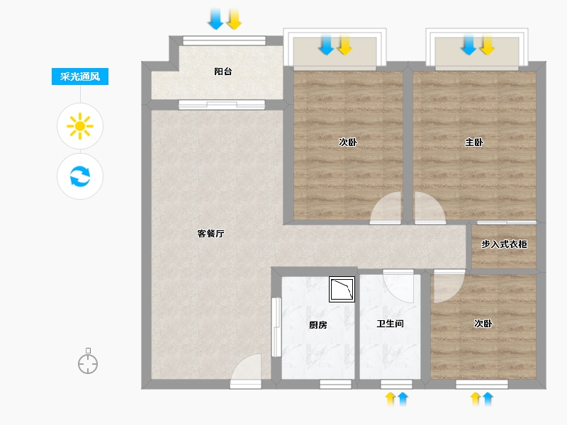 江苏省-盐城市-中昂玥府-72.29-户型库-采光通风