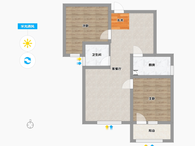 河北省-石家庄市-万德华府-63.89-户型库-采光通风