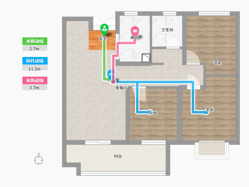 河北省-石家庄市-万科翡翠书院-74.67-户型库-动静线