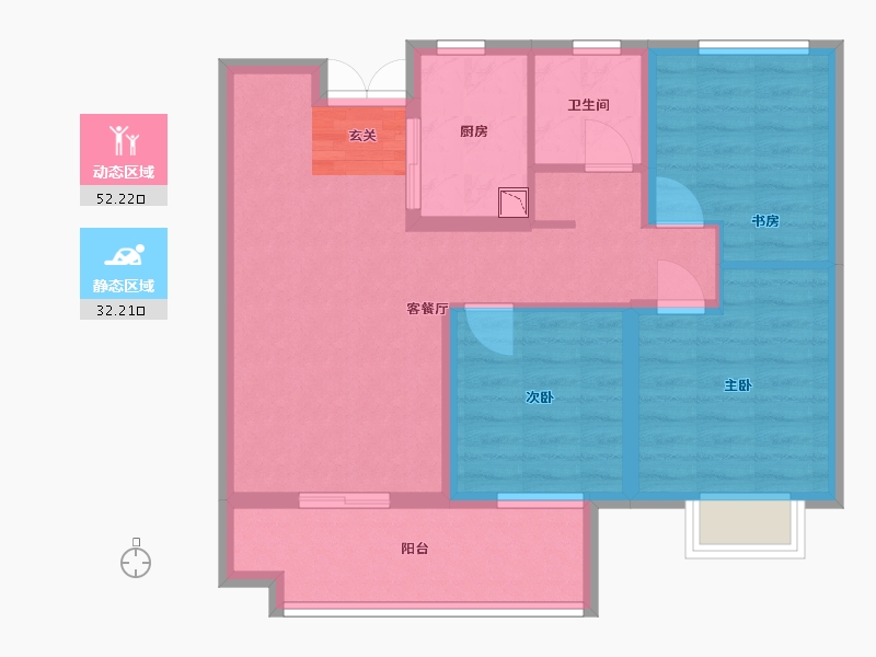 河北省-石家庄市-万科翡翠书院-74.67-户型库-动静分区