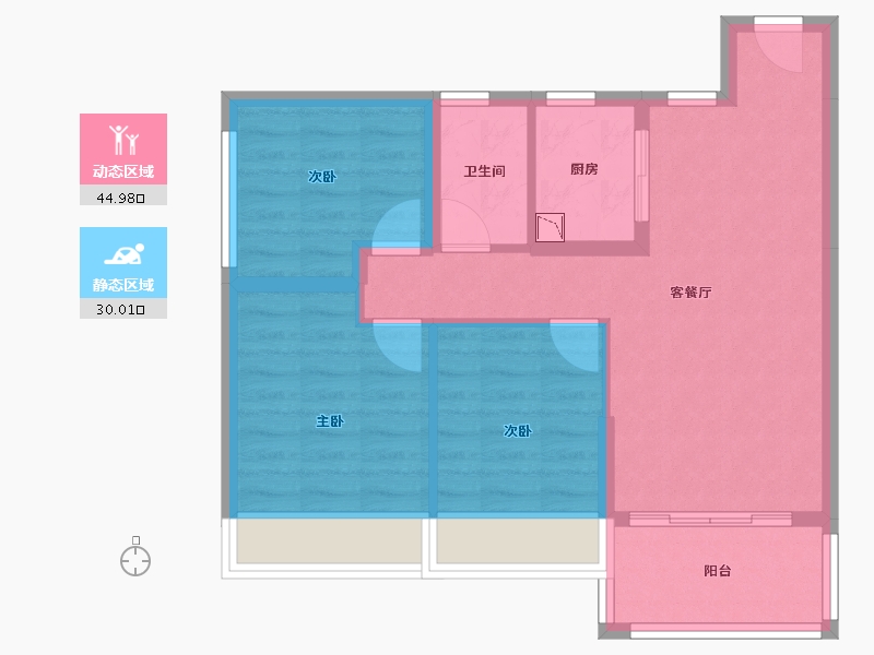 广西壮族自治区-桂林市-新城投资・翻山和院-66.67-户型库-动静分区