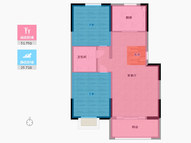 河北省-石家庄市-碧桂园云樾风华-69.60-户型库-动静分区