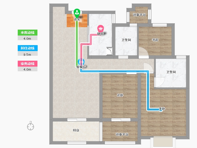 河北省-石家庄市-中冶德贤华府-89.64-户型库-动静线