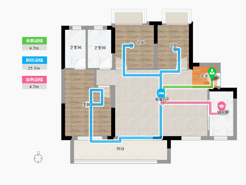 广东省-惠州市-海伦堡・海伦�Z园-81.67-户型库-动静线