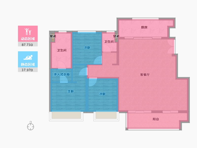 河南省-郑州市-龙湖・景粼玖序-114.40-户型库-动静分区