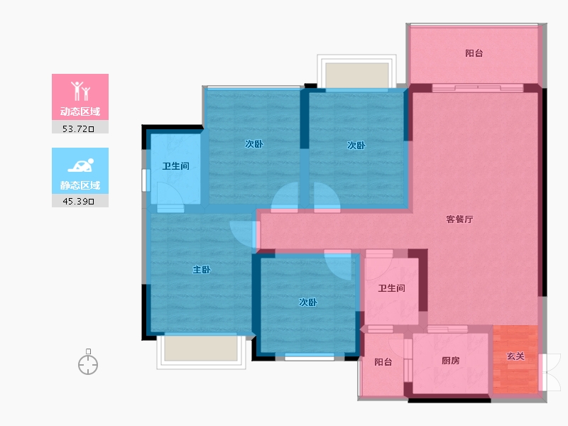 四川省-广安市-东樾府・上誉-87.56-户型库-动静分区