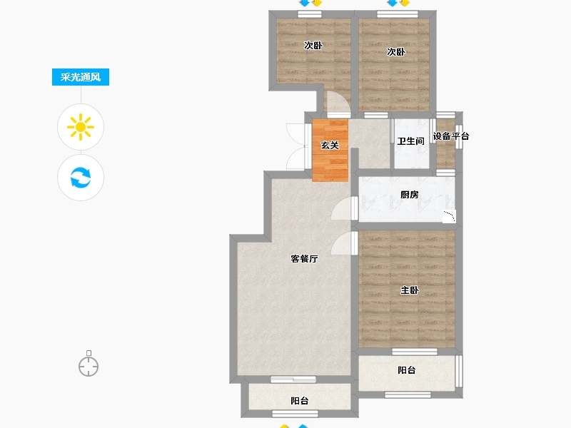 河北省-承德市-君御府-76.55-户型库-采光通风