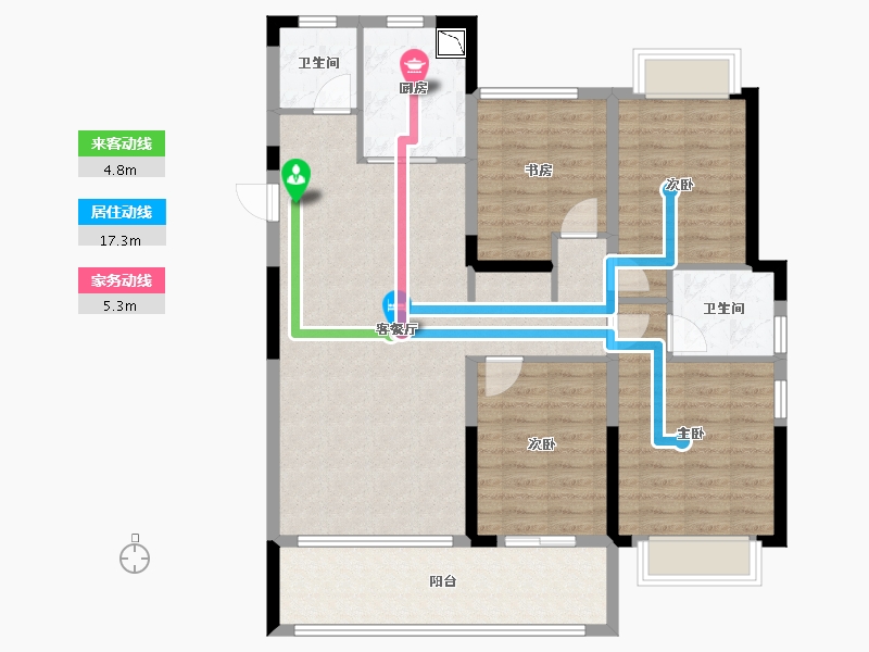 广西壮族自治区-桂林市-华夏麒麟・桂林公馆-109.35-户型库-动静线