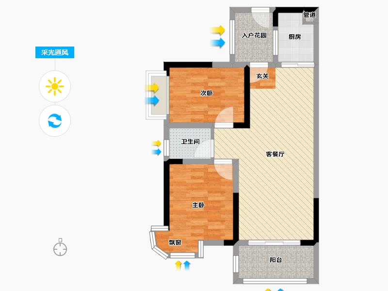 江西省-南昌市-众一富东广场-66.36-户型库-采光通风