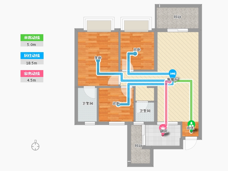 四川省-乐山市-嘉州新城滟澜洲-69.48-户型库-动静线