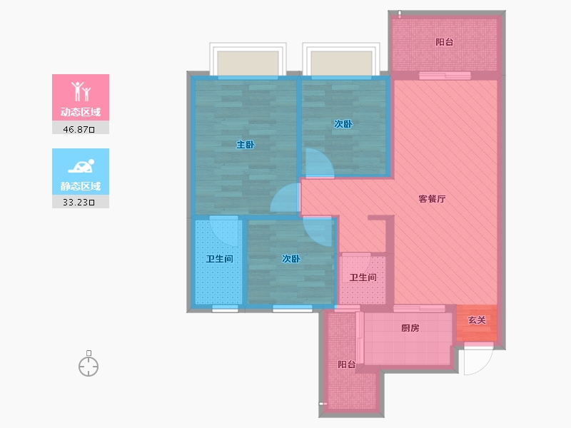 四川省-乐山市-嘉州新城滟澜洲-69.48-户型库-动静分区