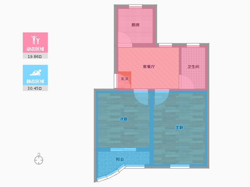 上海-上海市-杨高南路2877弄-42.65-户型库-动静分区