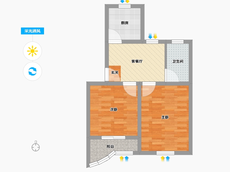 上海-上海市-杨高南路2877弄-42.65-户型库-采光通风