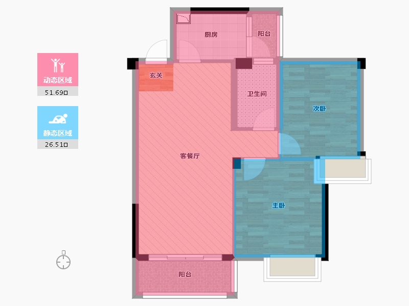 广西壮族自治区-柳州市-金龙小区-68.96-户型库-动静分区