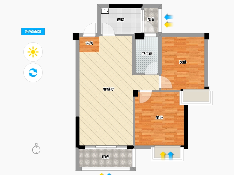 广西壮族自治区-柳州市-金龙小区-68.96-户型库-采光通风