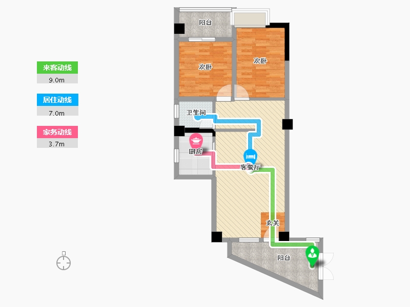 福建省-厦门市-长荣花园-72.87-户型库-动静线