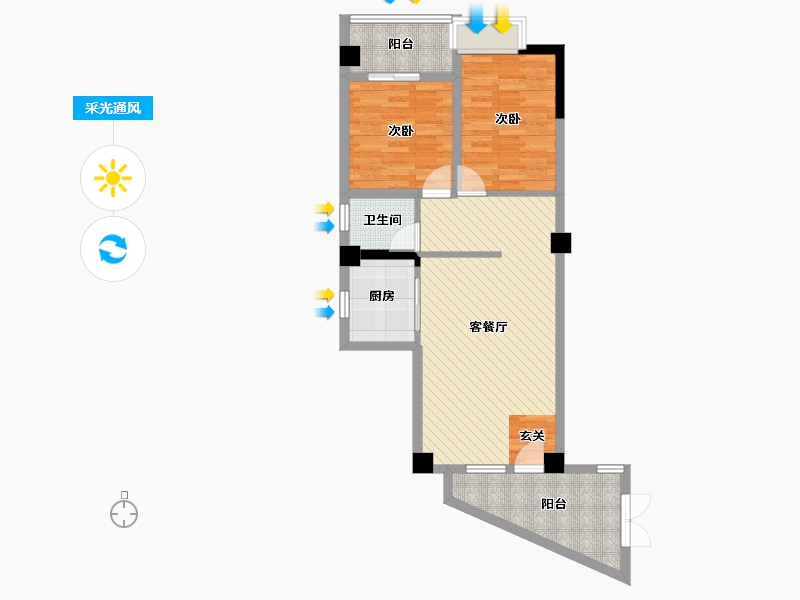 福建省-厦门市-长荣花园-72.87-户型库-采光通风