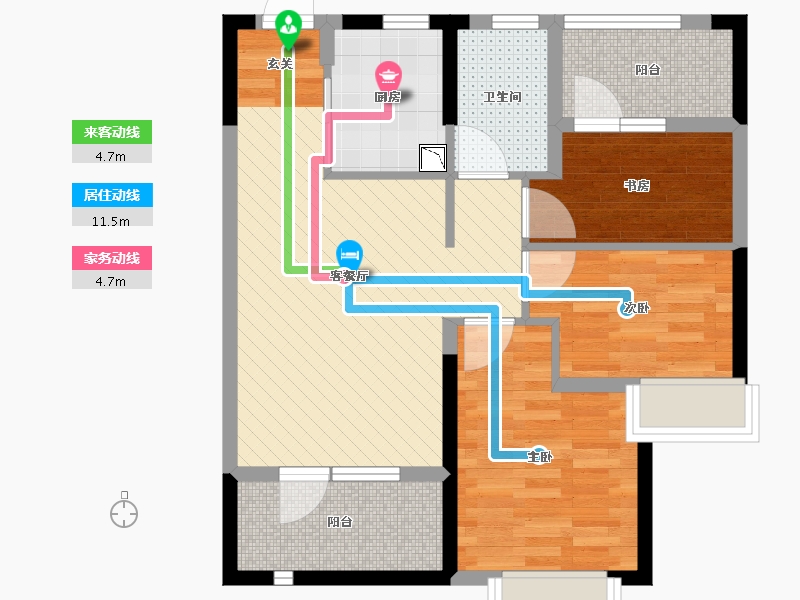 山东省-青岛市-卓越蔚蓝群岛-67.00-户型库-动静线