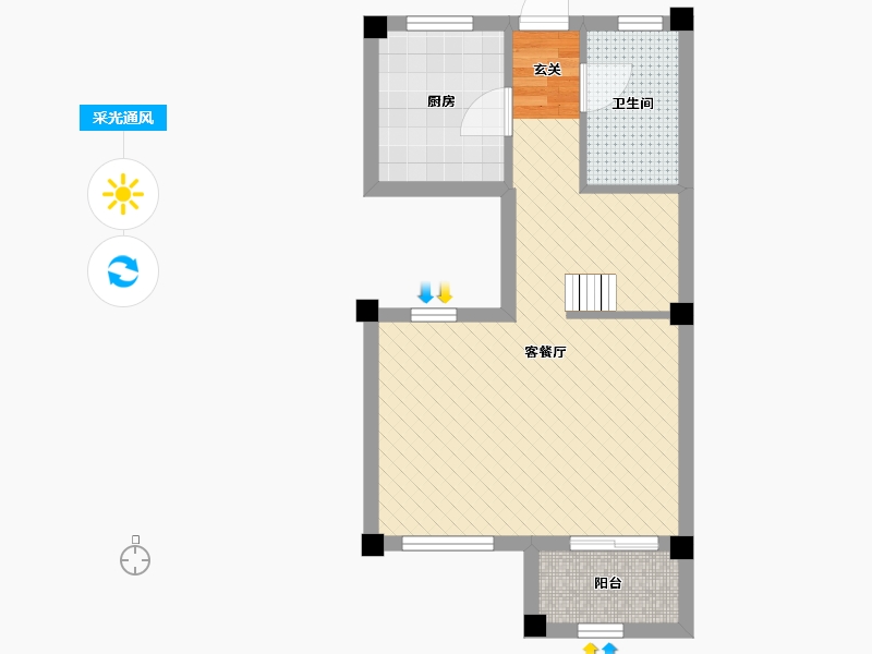 浙江省-嘉兴市-中梁秀湖壹号院-42.82-户型库-采光通风