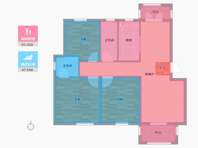 江苏省-徐州市-翡翠城-96.80-户型库-动静分区