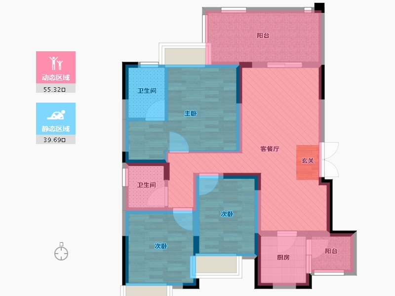 重庆-重庆市-格林童话-81.76-户型库-动静分区