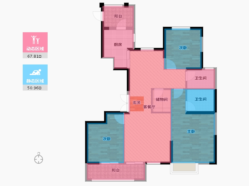 浙江省-温州市-绣源佳苑-104.78-户型库-动静分区