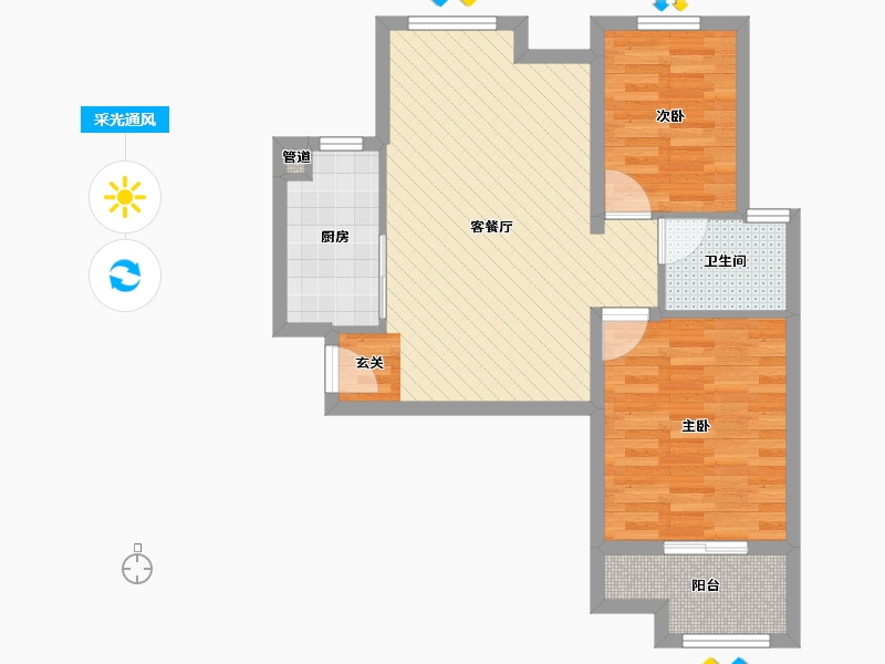 河南省-周口市-聚福小区-62.47-户型库-采光通风