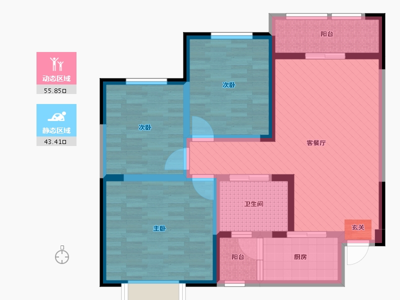 河南省-洛阳市-美伦香颂-86.00-户型库-动静分区