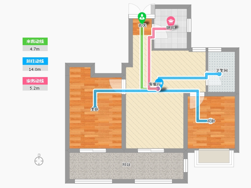 浙江省-宁波市-杭州湾世纪城-64.44-户型库-动静线