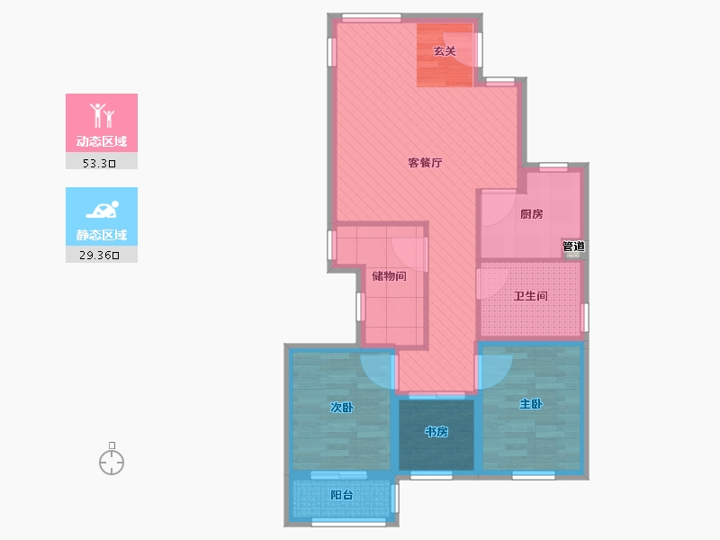 浙江省-湖州市-星海公馆-72.00-户型库-动静分区